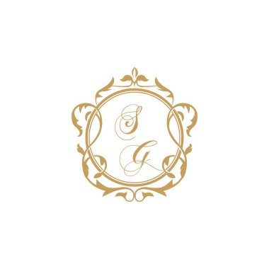 SG Düğün başlangıç daveti zarif süs çemberi element vektör grafik şablonu