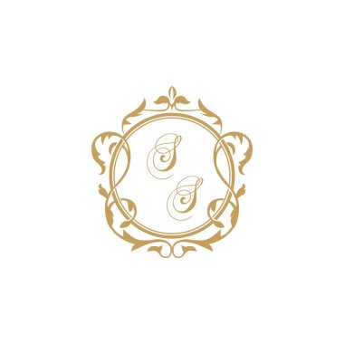 SS Düğün ilk daveti zarif süs çemberi element vektör grafik şablonu ile