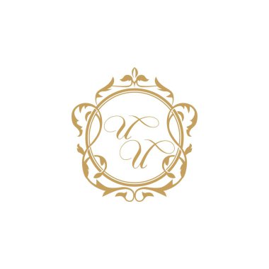 UU Düğün başlangıç daveti zarif süs çemberi element vektör grafik şablonu