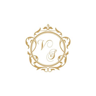 VS Düğün başlangıç daveti zarif süs çemberi element vektör grafik şablonu