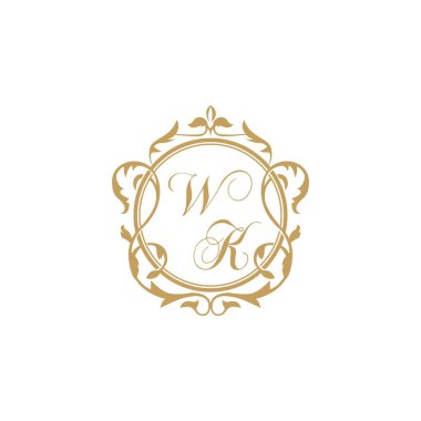 WK Düğün başlangıç daveti zarif süs çemberi element vektör grafik şablonu