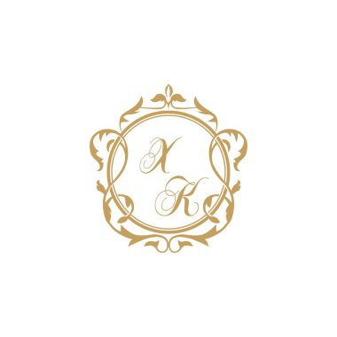 XK Düğün başlangıç daveti zarif süs çemberi element vektör grafik şablonu