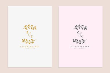 ZC 'nin baş harfleri modern çiçek el yapımı süs taşıyıcı prim tasarımı.