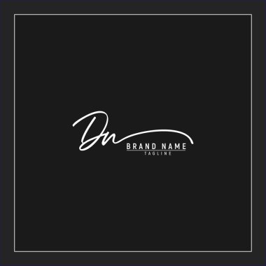 lüks ilk DN logosu imzalı el yazısı imzası siyah arkaplanda izole edildi