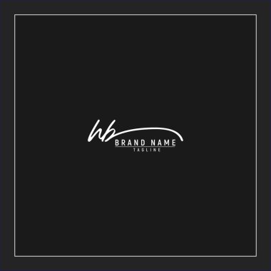 lüks ilk HB logosu imzalı el yazısı imzası siyah arkaplanda izole edildi