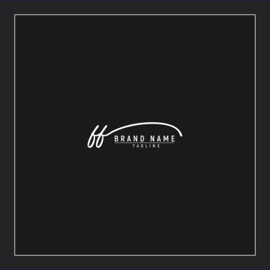 Lüks FF başlangıç logosu imzalı el yazısı imzası siyah arkaplanda izole edildi