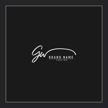 GW logosunun baş harfleri siyah arkaplanda izole edilmiş el yazısı imzası.