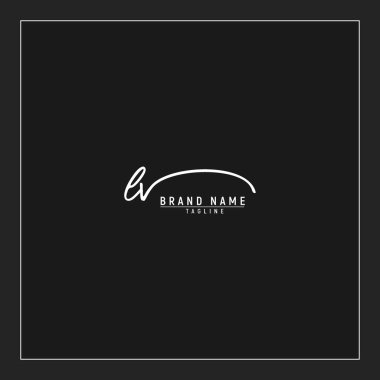 LV logosunun baş harfleri siyah arkaplanda izole edilmiş el yazısı imzası.