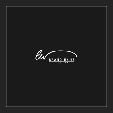 LW logosunun baş harfleri siyah arkaplanda izole edilmiş el yazısı imzası.