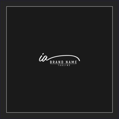 Lüks İçişleri logosunun baş harfleri. Siyah arkaplanda izole edilmiş el yazısı imzası.