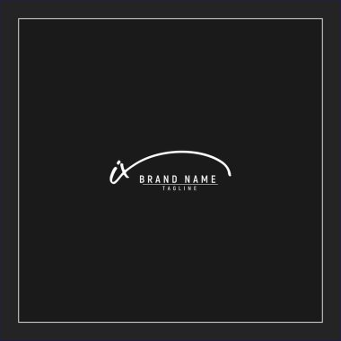 lüks ilk IX logosu imzalı el yazısı imzası siyah arkaplanda izole edildi