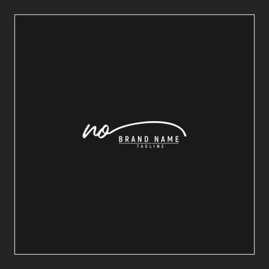 Lüks başlangıçta HAYIR logosu imzası siyah arkaplanda izole edilmiş el yazısı imzası