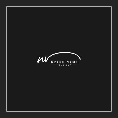 lüks ilk NV logosu imzalı el yazısı imzası siyah arkaplanda izole edildi