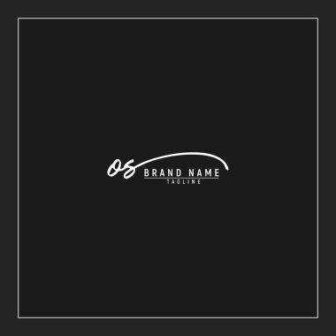 Lüks ilk işletim sistemi logosu imzalı el yazısı imzası siyah arkaplanda izole edildi