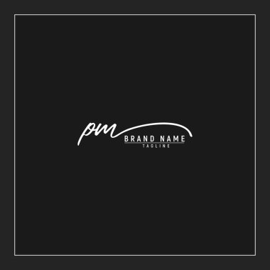 Lüks başbakan logosu imzalı el yazısı imzası siyah arkaplanda izole edildi