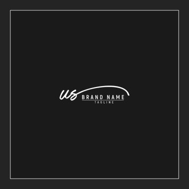 Lüks ilk ABD logosu imzalı el yazısı imzası siyah arkaplanda izole edildi