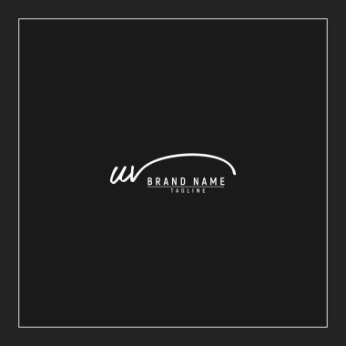 lüks ilk UV logosu imzalı el yazısı imzası siyah arkaplanda izole edildi