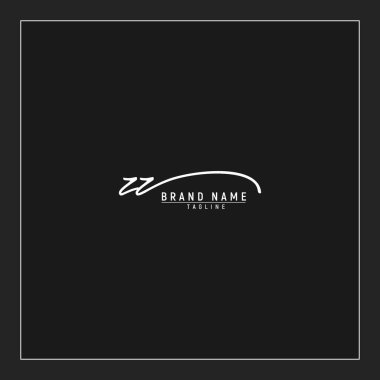 lüks ilk ZZ logosu imzalı el yazısı imzası siyah arkaplanda izole edildi