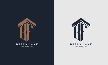 initials BF logo with pillar element. Best for law firm company, legal, lawyer vector monogram design.