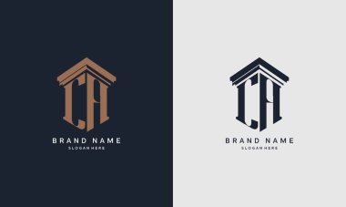 Sütun elementli CA logosunun baş harfleri. Hukuk firması için en iyisi, yasal, avukat vektör monogram tasarımı.