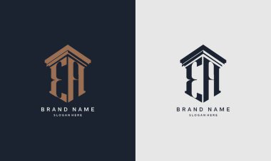 Sütun elementi ile EA logosunun baş harfleri. Hukuk firması için en iyisi, yasal, avukat vektör monogram tasarımı.