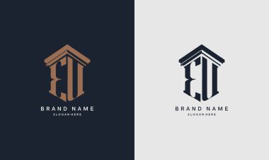 Sütun elementi ile AB logosunun baş harfleri. Hukuk firması için en iyisi, yasal, avukat vektör monogram tasarımı.