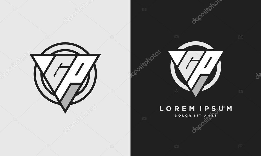 Letter GP triangle logo icon modern stylish monogram design. best for all company with corporate identity.
