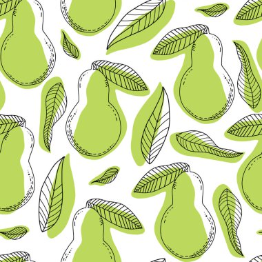 Avacado 'nun siluetleriyle kusursuz desen. Beyaz arka planda siluetlerden kaçının. Yüksek kaliteli illüstrasyon