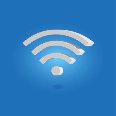 Kablosuz ağ vektör ikonu. Akıllı bir telefondan Wi-Fi, 3 boyutlu görüntüleme.