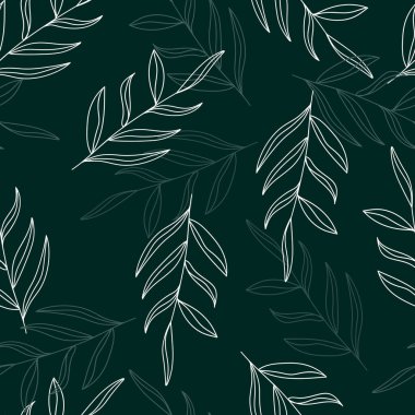 Yapraklı kusursuz desen. vektör illüstrasyonu