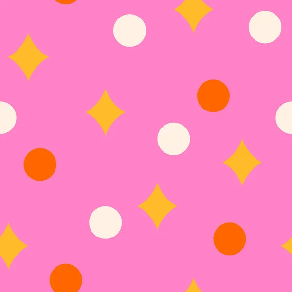 Blinks y puntos en rosa. Patrón sin costura — Archivo Imágenes Vectoriales