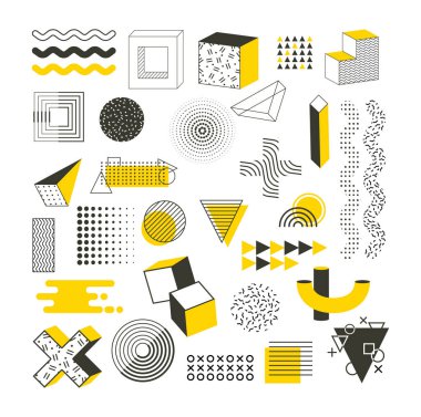 Memphis grafik retro funky grafik vektör illüstrasyon