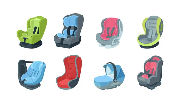 Παιδικά Καθίσματα Αυτοκινήτου Για Διάφορες Ηλικιακές Ομάδες Παιδί Και Βρέφος — Διανυσματικό Αρχείο