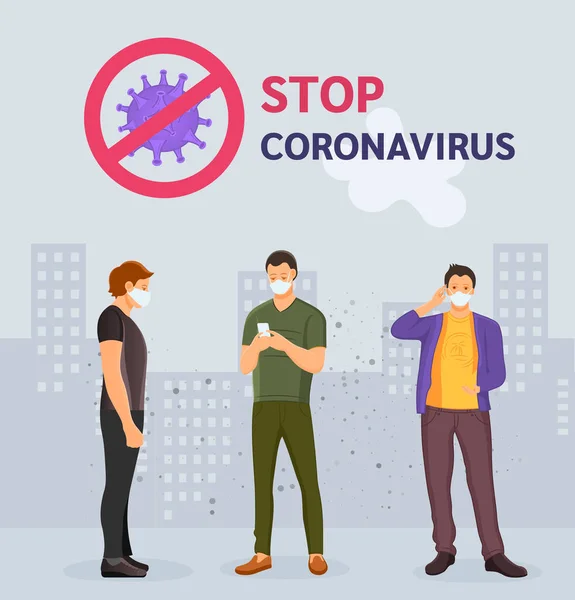 Coronavirus China Wuhan Coronavirus 2019 Ncov Stoppt Das Virus Gruppenmenschen — Stockvektor