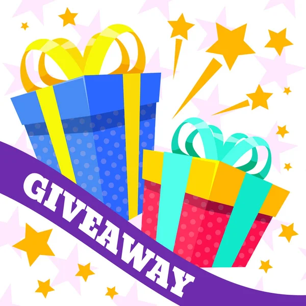 Regalo Vincitore Del Giveaway Ricerca Acquisto Redditizio Giveaways Post Gift — Vettoriale Stock