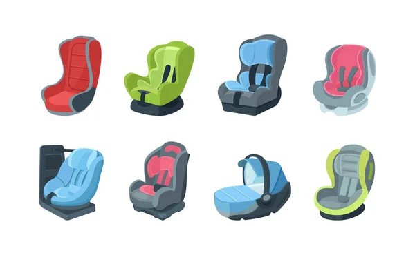 Παιδική Πολυθρόνα Αυτοκινήτου Για Παιδί Βρέφος Νεογέννητο Μωρό Πτυσσόμενο Καροτσάκι — Διανυσματικό Αρχείο