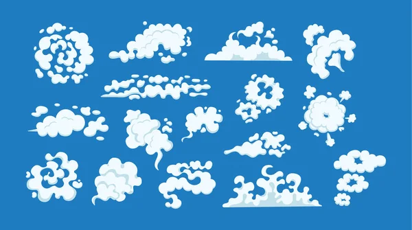 Дымовые Облака Дым Взрывные Эффекты Комический Смог Потоки Пыли Кривая Лицензионные Стоковые Иллюстрации