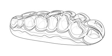 Beyaz arka planda izole edilmiş bir somun ekmeğin vektör görüntüsü. Taslak tarzı. EPS 10
