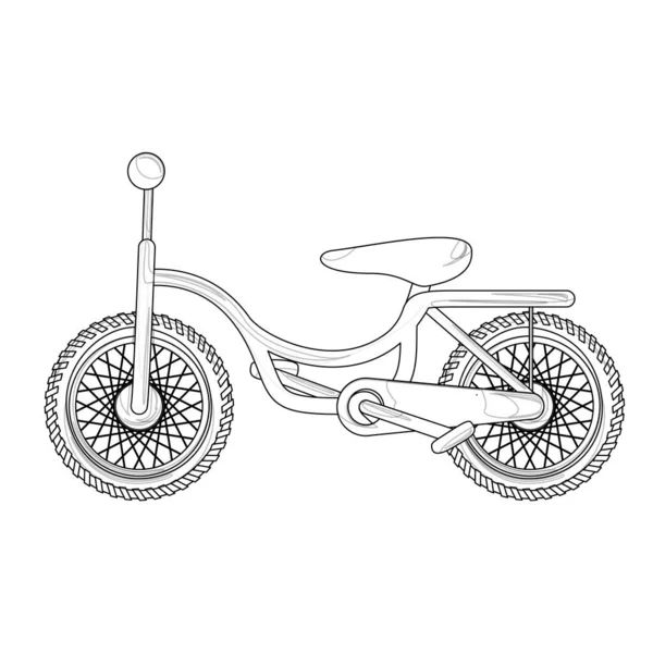 Imagen Vectorial Una Bicicleta Sobre Fondo Blanco Objeto Estilo Contorno — Vector de stock