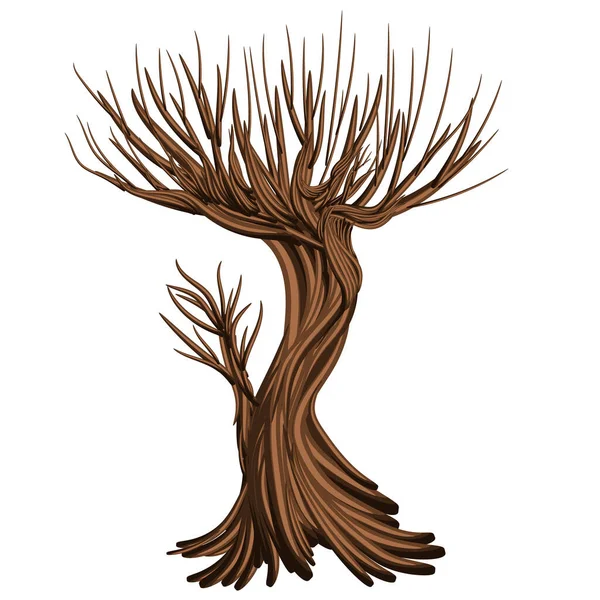白い背景にベクトル画像を分離 木の枝 ロックだ 木の概念 Eps — ストックベクタ