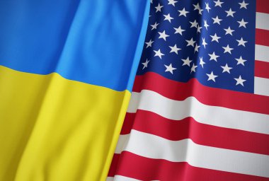 Ukrayna bayrağı ve Amerika Birleşik Devletleri