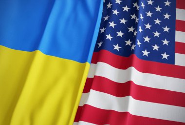 flag of Ukraine and the United States of America clipart