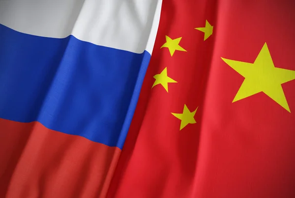 Flag Russia China — стоковое фото