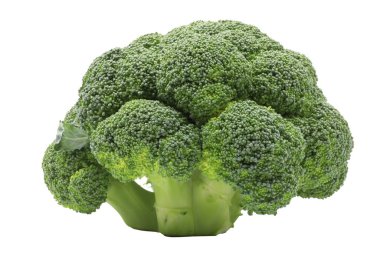 Tüm brokoli beyaz arkaplanda izole edilmiş.