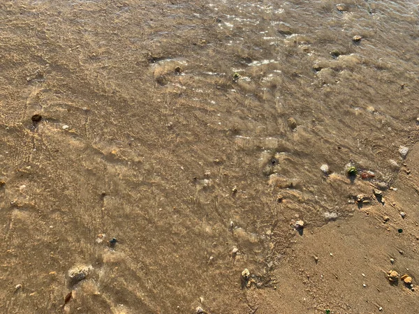 Acqua Dell Oceano Sulla Sabbia Riva — Foto Stock
