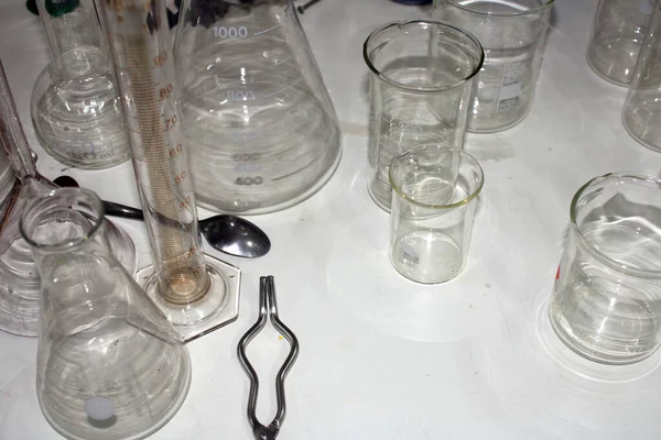 Laboratory Material Placed Table — Fotografia de Stock