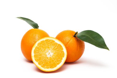 Beyaz arkaplanda turuncu.