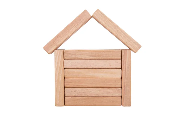 Ingatlan Ügynök Ház Modell Ház Modell Fából Készült Blokkok — Stock Fotó
