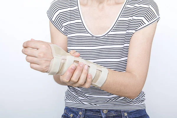 Pain Concept Protective Equipment Wrist Pain Office Syndrome Wrist Pain — Stock Photo, Image