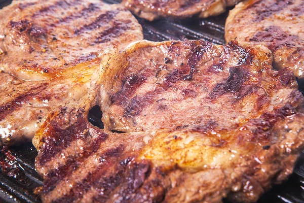Steak Boeuf Cuit Sur Gril Roast Beef — Photo